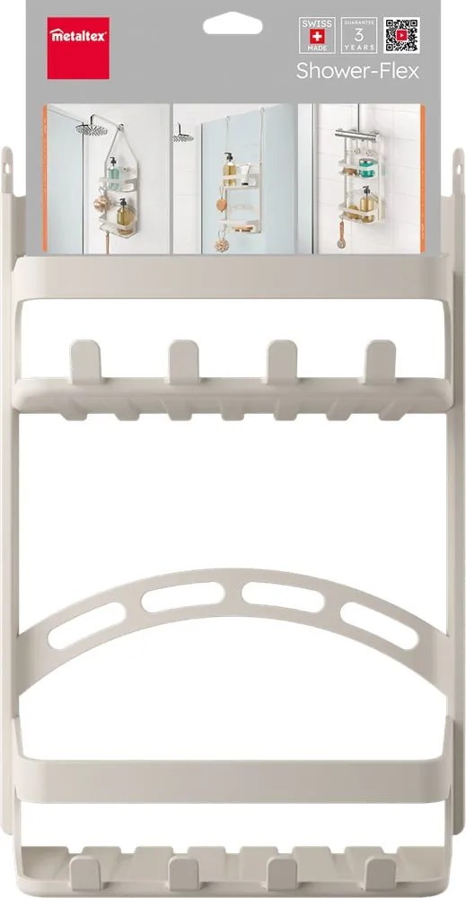 Mensola da bagno da appendere grigia in plastica – Metaltex