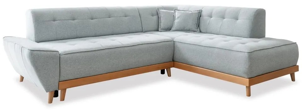 Divano letto angolare grigio chiaro L, angolo destro Dazzling Daisy - Miuform