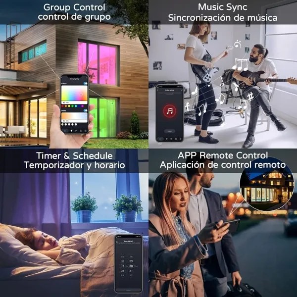 Immax NEO 07168-W40-LED RGB+CCT Lampada dimmerabile 50W/230V Wi-Fi Tuya white+TC