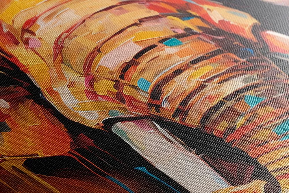 Quadro su tela – Elefante stiloso con imitazione di pittura