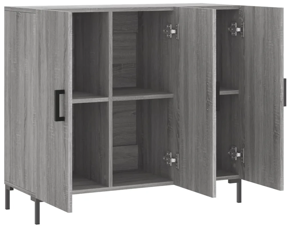 Credenza grigio sonoma 90x34x80 cm in legno multistrato