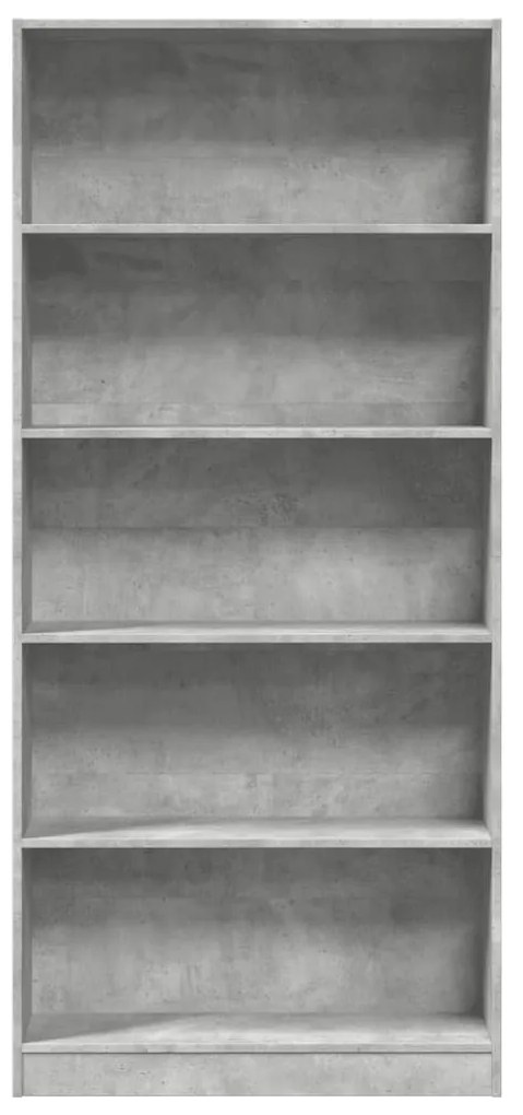 Libreria grigio cemento 80x24x176 cm in legno multistrato