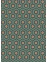 Hicks' Hexagon - Designtapete von Cole & Son - Teal/ Gold