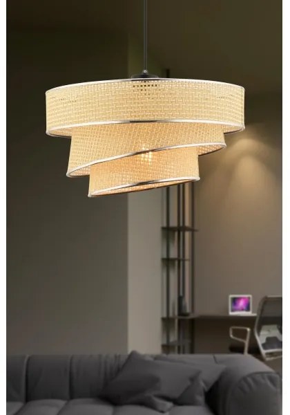 Lampadario a sospensione su cavo COUPER 1xE27/60W/230V beige/cromo lucido