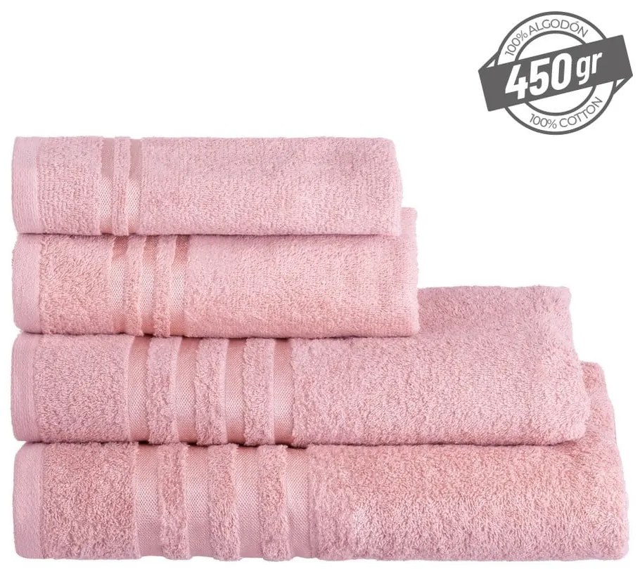 Asciugamano tipo terry rosa in cotone 30x50 cm Simple – Casa Selección