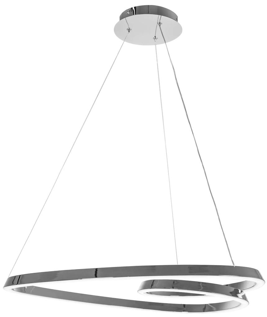 Lampada Da Soffitto Pensile Ring Moderno LED+Telecomando APP798-cp Chrome