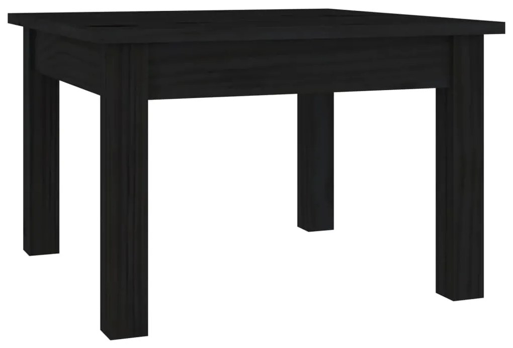 Tavolino da salotto nero 45x45x30 cm legno massello di pino