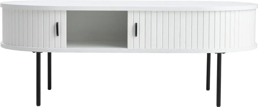 Tavolino da salotto bianco effetto rovere 60x120 cm Nola – Unique Furniture