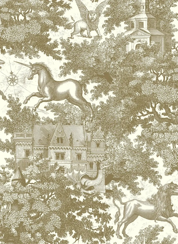 Rebel Walls Carta da parati Fairy Tale Castle - Gold