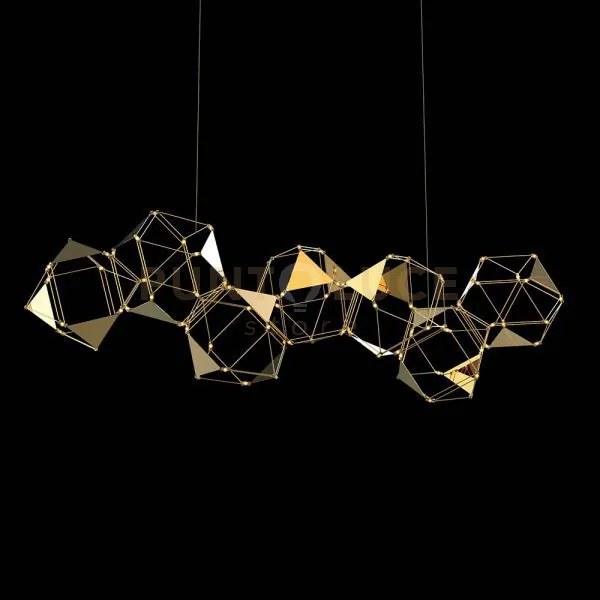 Lucciola pro 7  lampada a sospensione lineare con triangolo in meta...