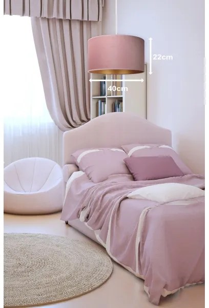 Duolla - Lampadario a sospensione con filo ROLLER 1xE27/15W/230V diametro 40 cm rosa/oro