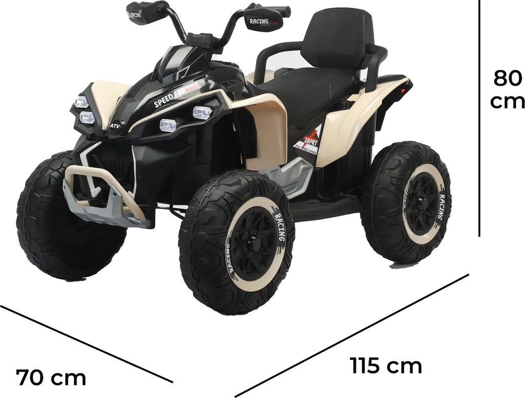 Quad Elettrico per Bambini ATV Safari Gold 24V fino a 60 kg con Telecomando Beige...