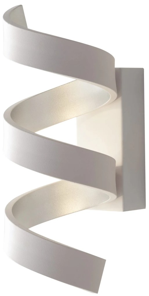 Lampadario Applique Led Helix Moderno Colore Bianco Silver 9W Dim 10 x 26 x 13,5 cm