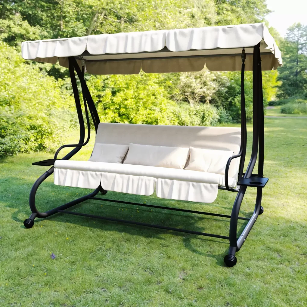 Cuscini E Tettuccio Dondolo 3 Posti In Arredamento Da Esterni - Foto 7