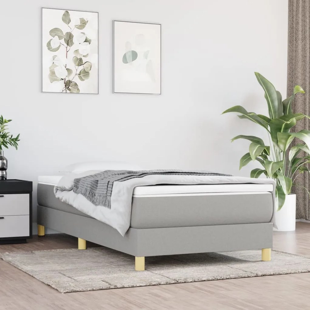 Giroletto Senza Materasso Grigio Chiaro 80x200 Cm Tessuto /