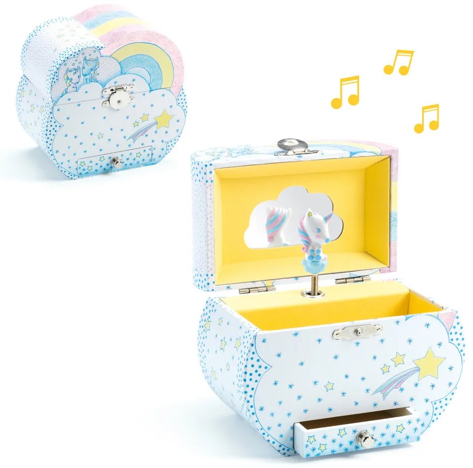 Carillon con cofanetto - sogni di unicorno