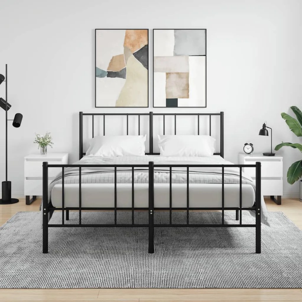 Comodini 2pz Bianco Lucido 40x35x50 Cm İn Legno Multistrato /