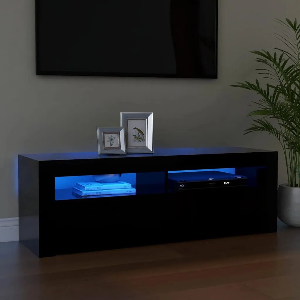 Mobile Porta Tv Con Luci Led Nero 120x35x40 Cm /