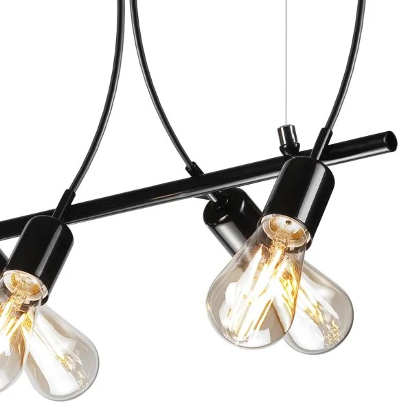 Lampadario su corda TARO 5xE27/60W/230V nero