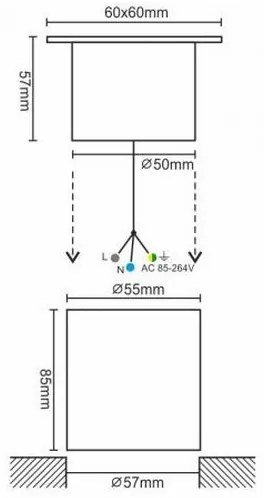 Lampada da incasso LED da esterno LED/4W/85-264V IP67 4000K