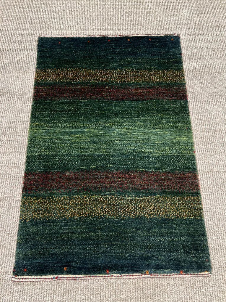 Loribaft Tappeto persiano 90x60 Verde (Iran) Annodato A Mano