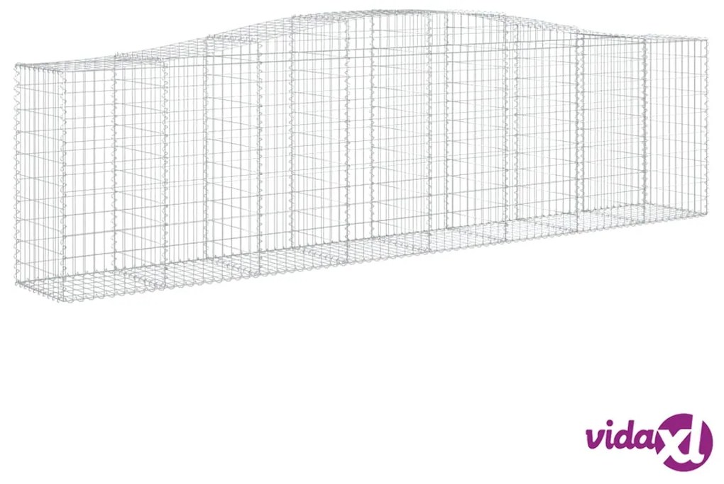 vidaXL Cesto Gabbione ad Arco 400x50x100/120 cm Ferro Zincato