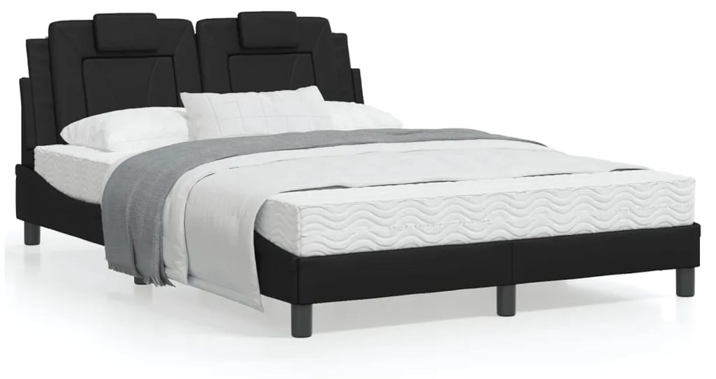 Giroletto Con Testiera Nero 140x200 Cm İn Similpelle /