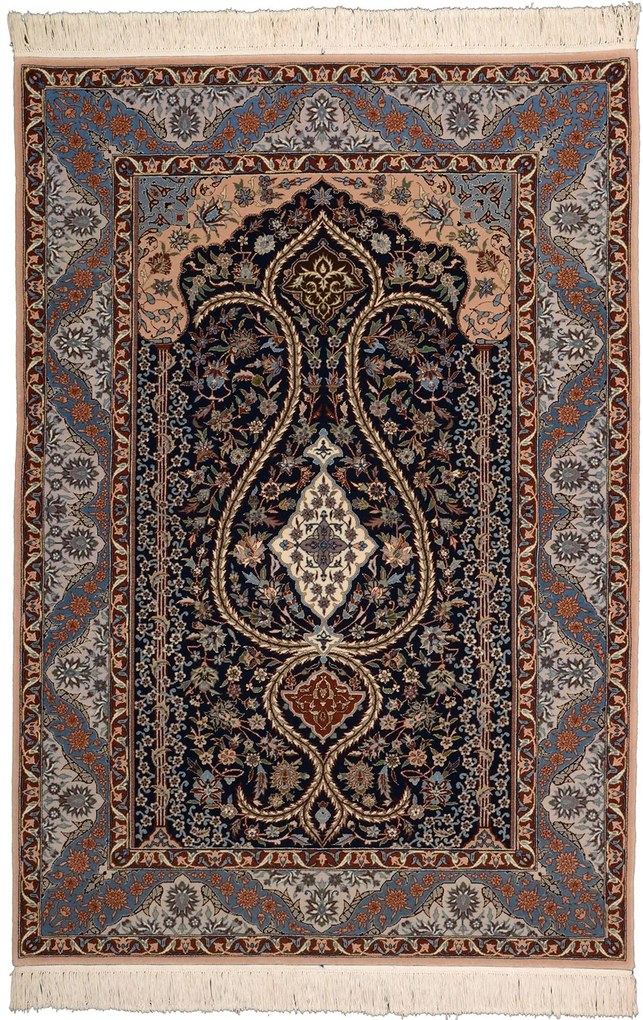 Isfahan Tappeto orientale 130x180 Blu (Cina) Annodato A Mano