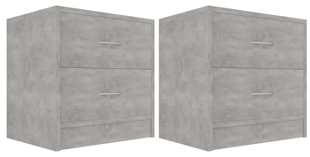 Comodini 2 pz grigio calcestruzzo 40x30x40 cm in truciolato