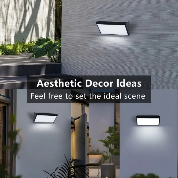 Brilagi - LED RGBW Applique da esterno TRIANGLE 1xE27/9W/230V nero IP65