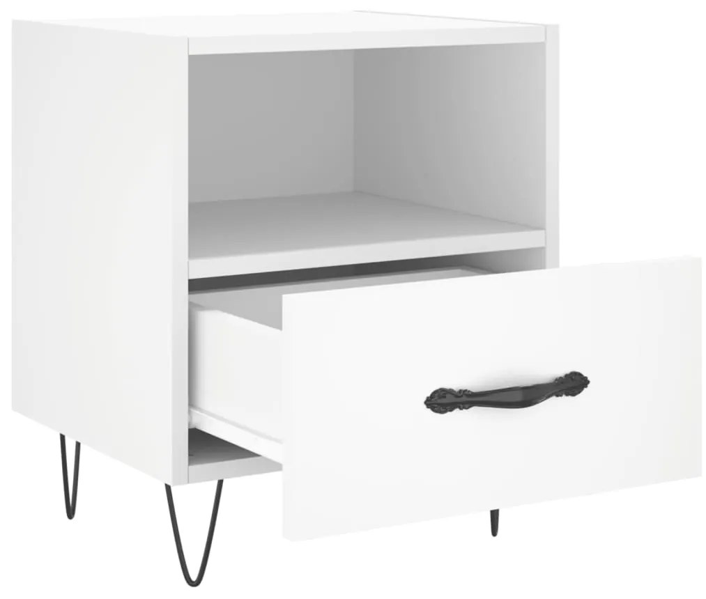 Comodini 2 pz Bianchi 40x35x47,5 cm in Legno Multistrato