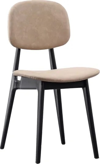 Set 2 sedie ATENA sabbia in ecopelle imbottita per sala o soggiorno