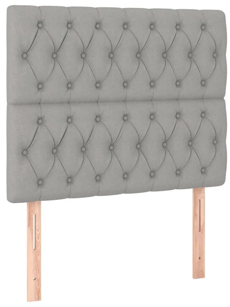 Testiere 2 pz grigio chiaro 100x7x78/88 cm in tessuto