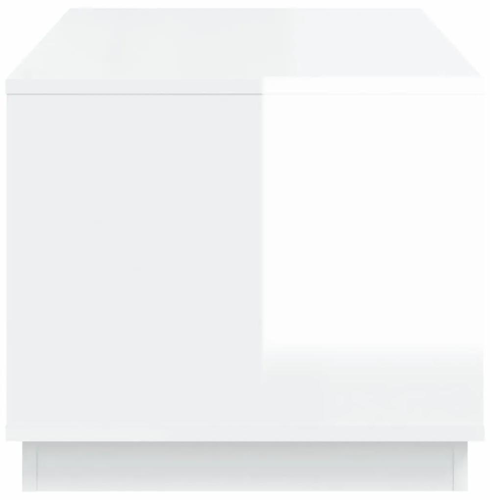 Tavolino da Salotto Bianco Lucido 102x50x44cm Legno Multistrato