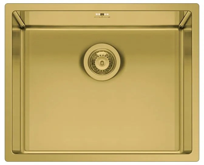Lavello integrato 1 vasca in inox oro PYRAMIS Astris L 40 x L 50 cm