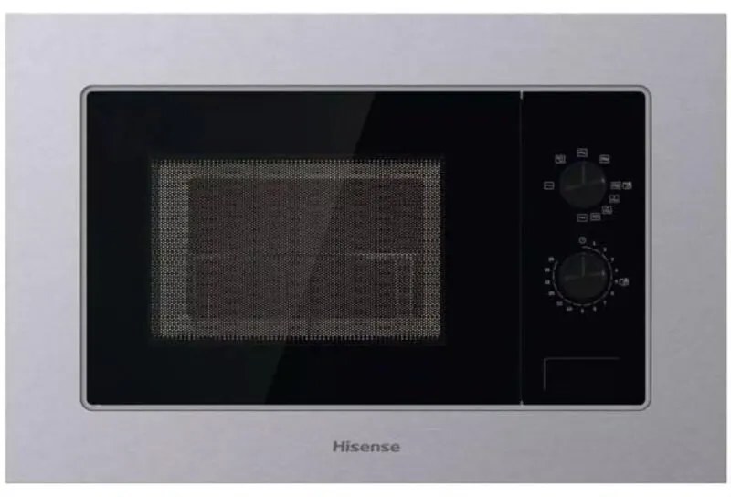 Forno Microonde da Incasso Hisense BIM320G11X 20L 800W con Grill in Acciaio Inox e Vetro Nero