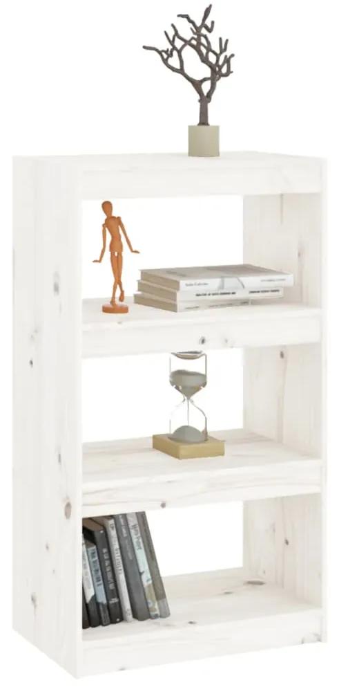 Libreria/divisorio bianco 60x30x103,5 cm legno massello di pino