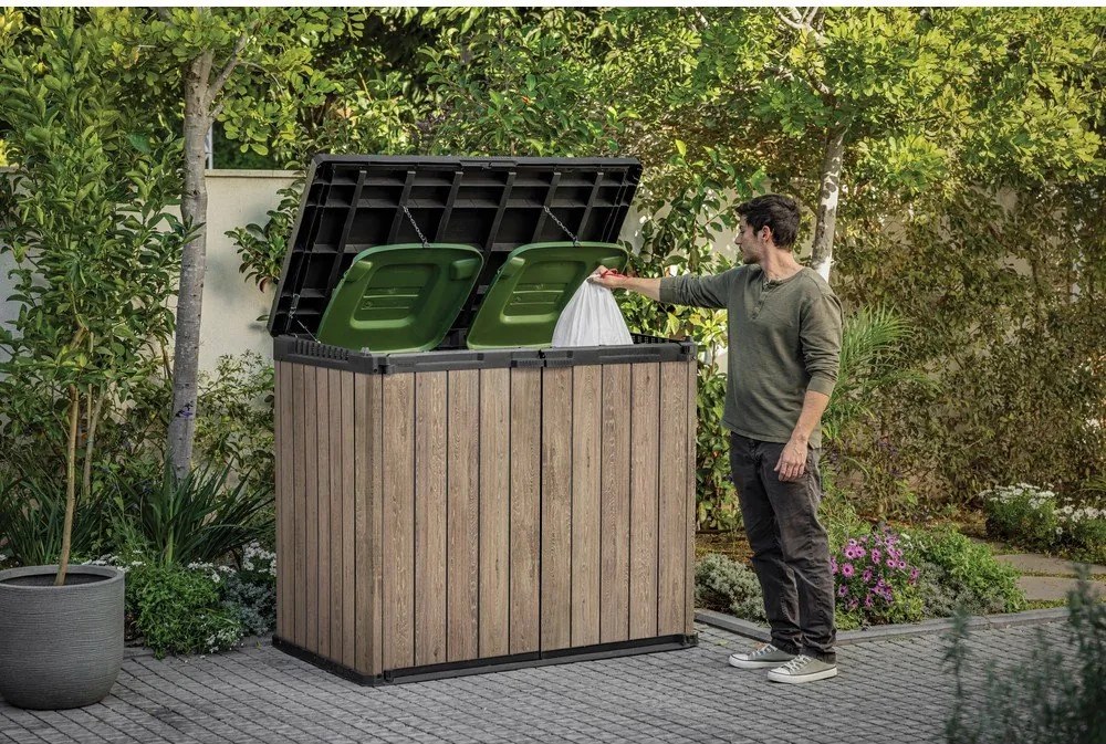 Contenitore da giardino marrone in plastica Deco – Keter