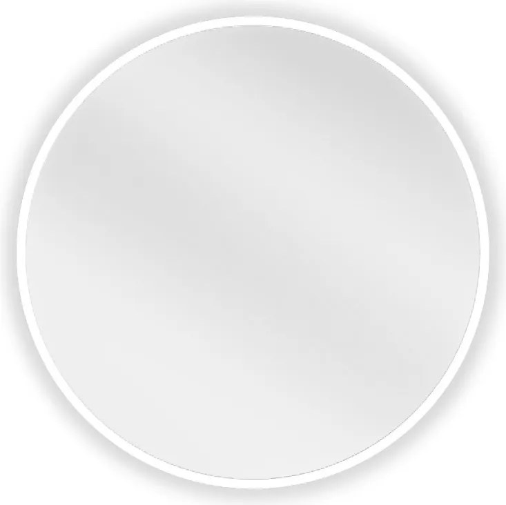 Mexen Loft specchio da bagno rotondo 50 cm, cornice bianca - 9850-050-050-000-20