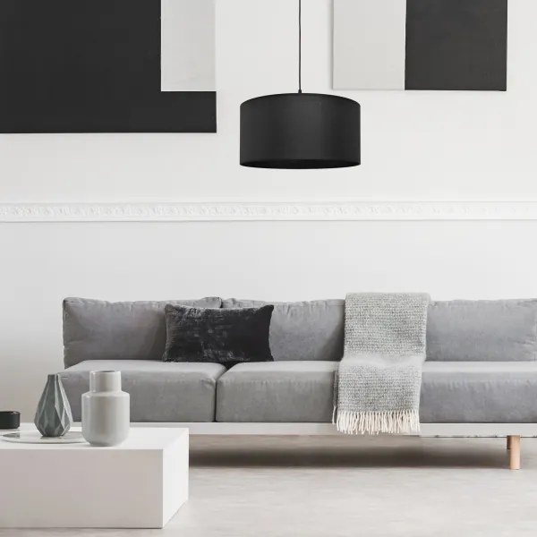 Lampadario su corda ALBA 1xE27/15W/230V d. 40 cm nero