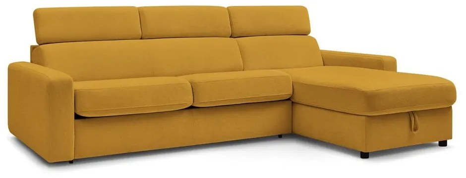 Divano angolare color senape allungabile (con composizione variabile) Monaco – Bobochic Paris