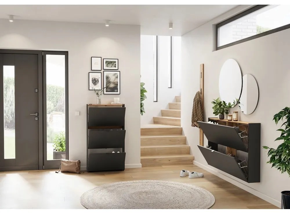 Set di mobili da ingresso color antracite 101x200x22 cm Ameca – Germania