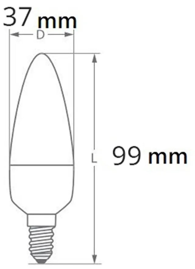 Lampadina LED E14 6W 12/24V AC/DC C37 Colore Bianco Naturale 4.000K
