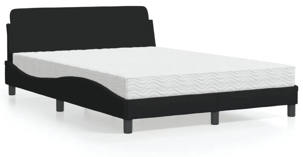 Letto Con Materasso Nero 120x200 Cm İn Tessuto /