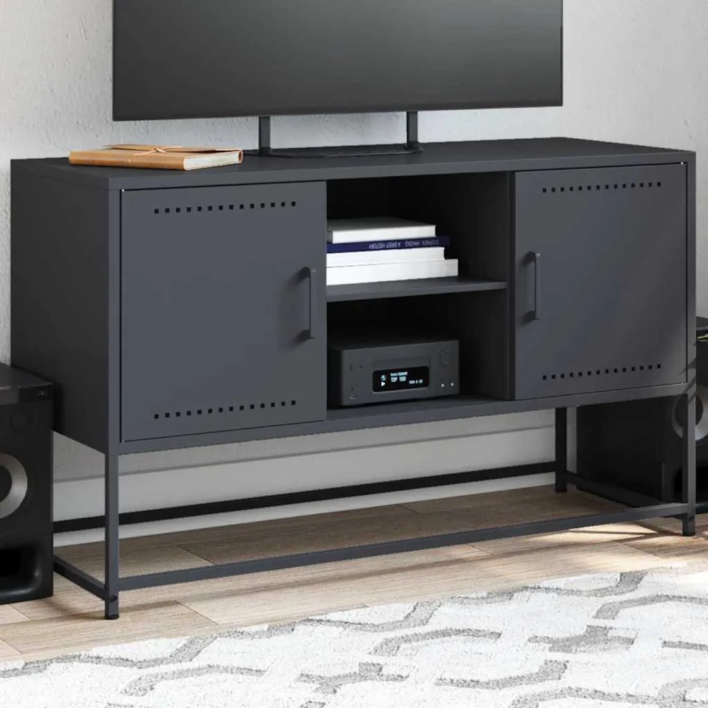 Mobile Tv Antracite 100,5x39x60,5 Cm İn Acciaio /