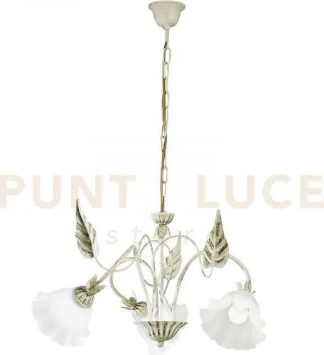 Lampadario isotta avorio 3 luci attacco e14 60x80cm in metallo con ...
