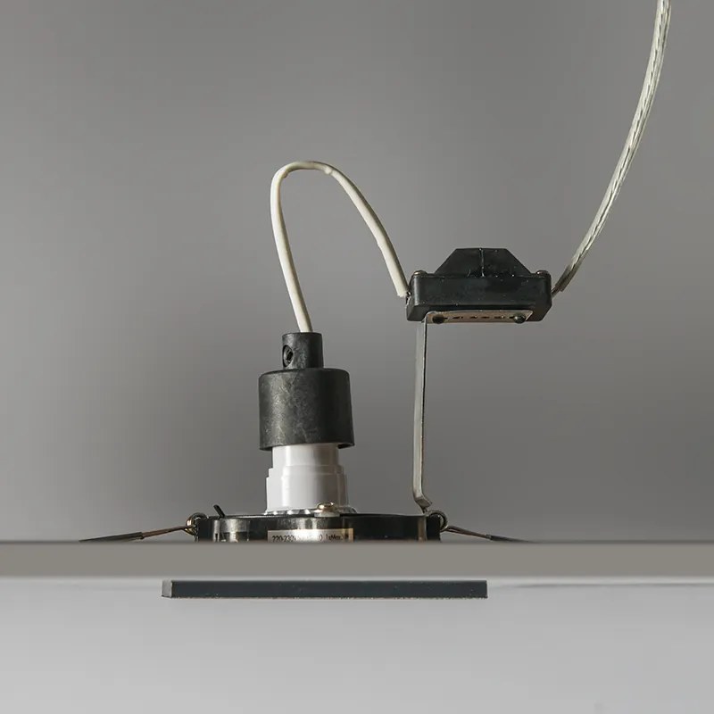 Set di 10 faretti incassati quadrati neri - Qure