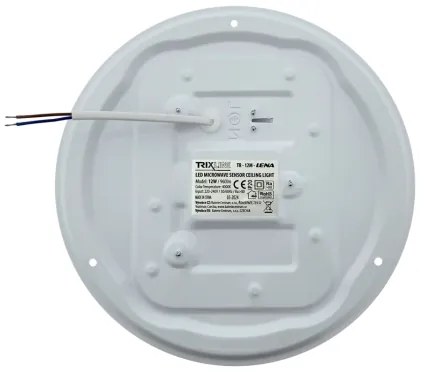 Plafoniera LED con sensore di movimento LENA, LED/12W/230V, Ø 25,7 cm, bianca