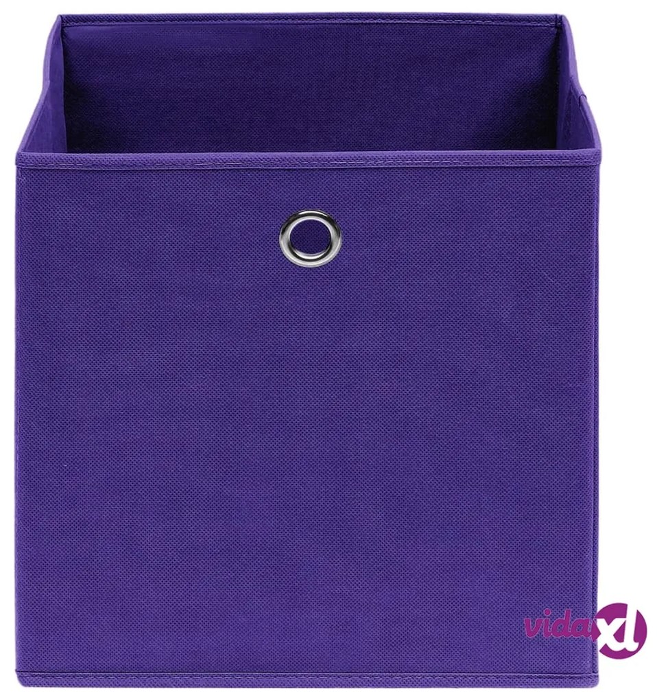 vidaXL Contenitori 10 pz in Tessuto non Tessuto 28x28x28 cm Viola