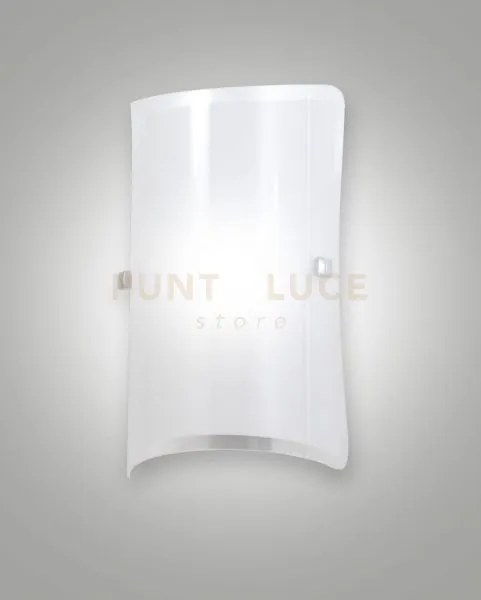 Milton applique bianca 15x26 cm  in vetro e metallo 1 luce attacco e27